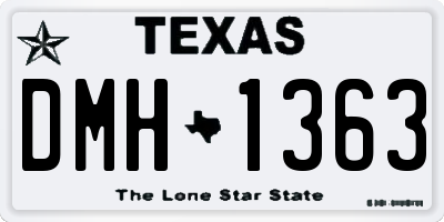 TX license plate DMH1363