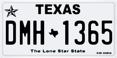 TX license plate DMH1365