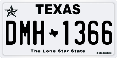 TX license plate DMH1366