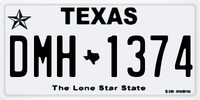 TX license plate DMH1374