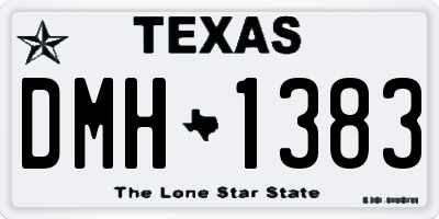 TX license plate DMH1383