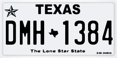 TX license plate DMH1384