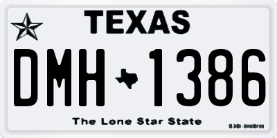 TX license plate DMH1386