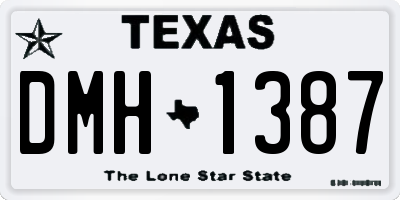 TX license plate DMH1387