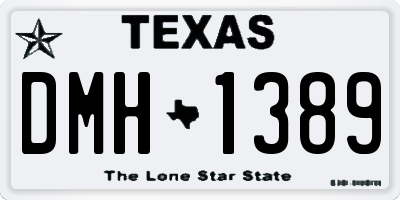 TX license plate DMH1389