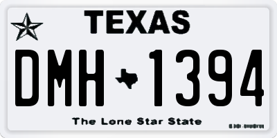 TX license plate DMH1394