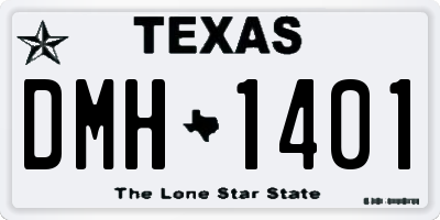 TX license plate DMH1401