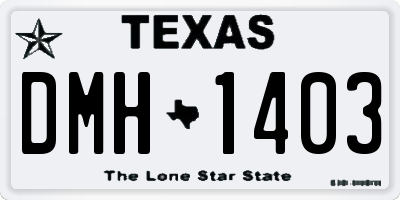 TX license plate DMH1403