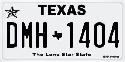 TX license plate DMH1404