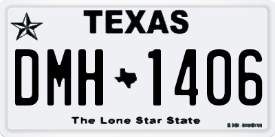 TX license plate DMH1406