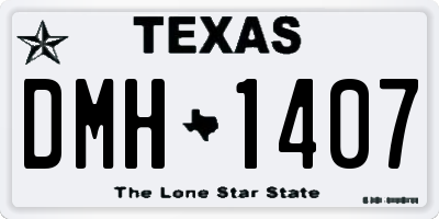 TX license plate DMH1407