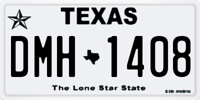 TX license plate DMH1408