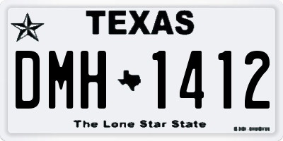 TX license plate DMH1412