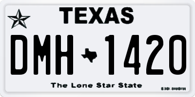 TX license plate DMH1420