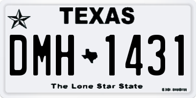 TX license plate DMH1431