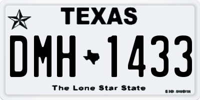 TX license plate DMH1433