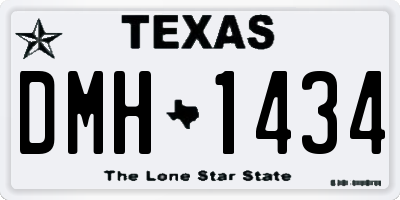 TX license plate DMH1434
