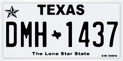 TX license plate DMH1437