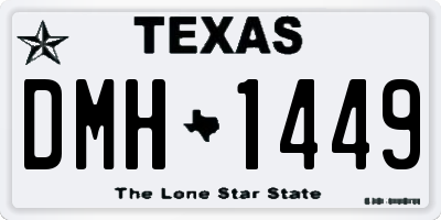 TX license plate DMH1449