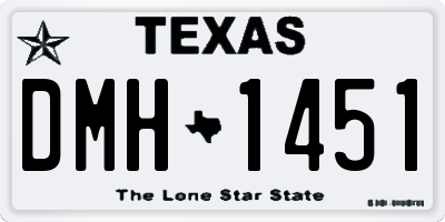 TX license plate DMH1451