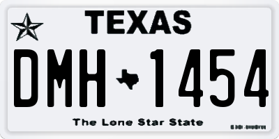 TX license plate DMH1454