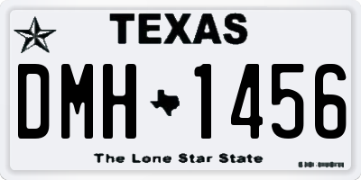 TX license plate DMH1456