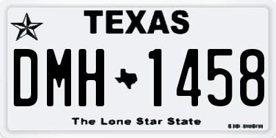 TX license plate DMH1458