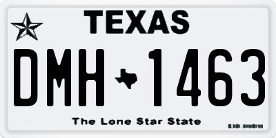 TX license plate DMH1463
