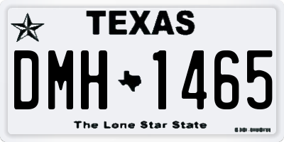 TX license plate DMH1465