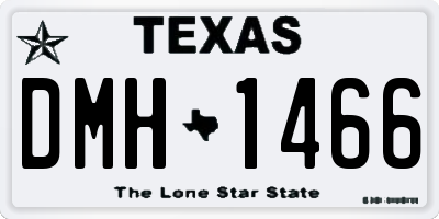 TX license plate DMH1466