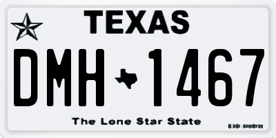 TX license plate DMH1467