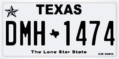 TX license plate DMH1474