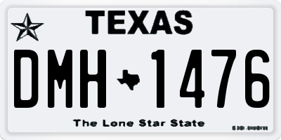 TX license plate DMH1476