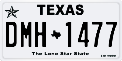 TX license plate DMH1477
