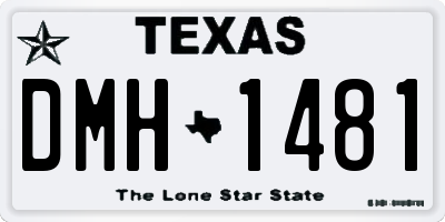 TX license plate DMH1481
