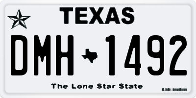 TX license plate DMH1492