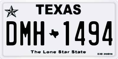 TX license plate DMH1494