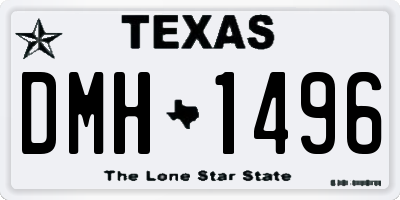 TX license plate DMH1496