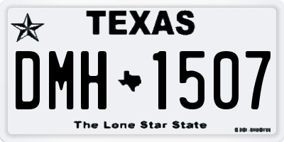 TX license plate DMH1507