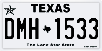 TX license plate DMH1533