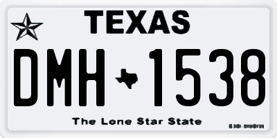 TX license plate DMH1538
