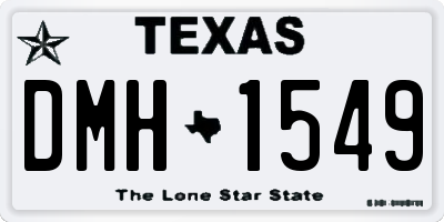 TX license plate DMH1549