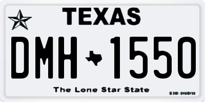 TX license plate DMH1550