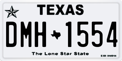 TX license plate DMH1554
