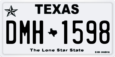 TX license plate DMH1598