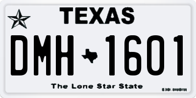 TX license plate DMH1601