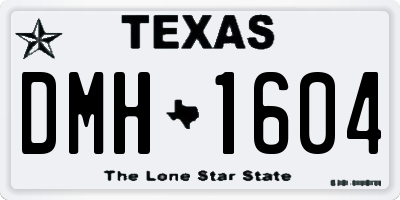 TX license plate DMH1604