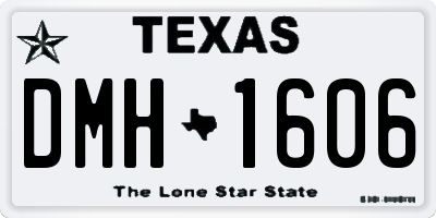 TX license plate DMH1606