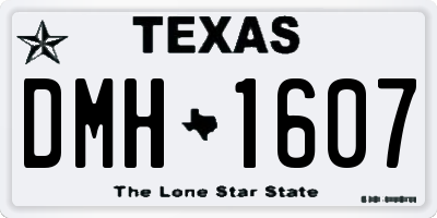 TX license plate DMH1607