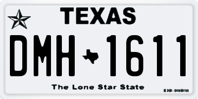 TX license plate DMH1611